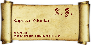 Kapsza Zdenka névjegykártya